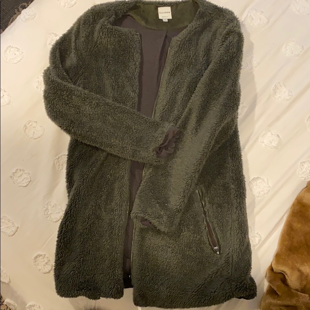 Ellison Army Green Sherpa Shirt Jacket